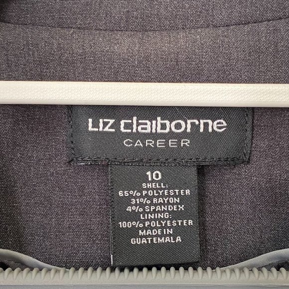 Liz Claiborne Career One Button Classic Blazer Gray Size 10 - Picture 4 of 6